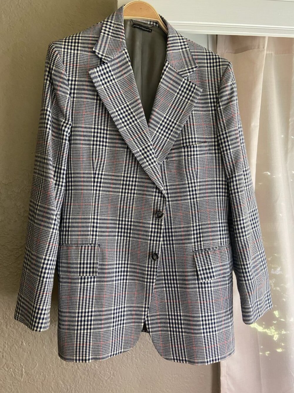 70s vintage plaid blazer